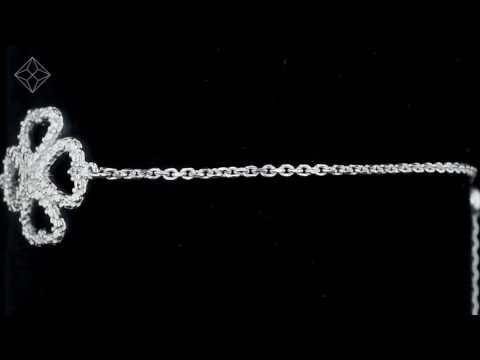 Allura Collection Clover Pave Diamond Bracelet Set In 925 Silver - UD3262
