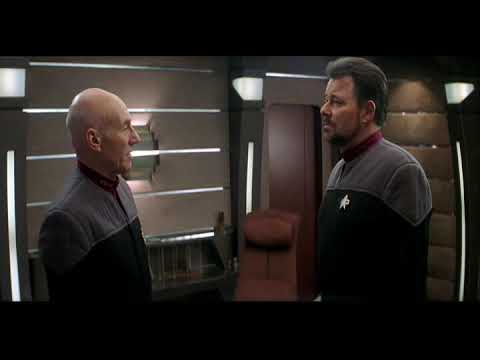 Captain Picard Say Goodbye to Captain Riker