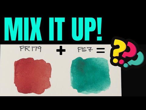 Mixing Watercolors - Perylene Maroon and Phthalo Green