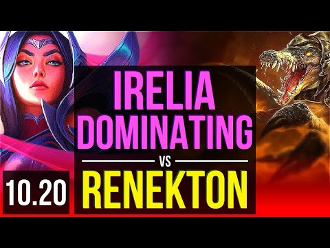IRELIA vs RENEKTON (TOP) | 2 early solo kills, Dominating | KR Master | v10.20