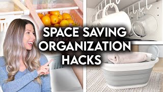 SMALL SPACE ORGANIZATION + STORAGE IDEAS | SPACE SAVING HACKS