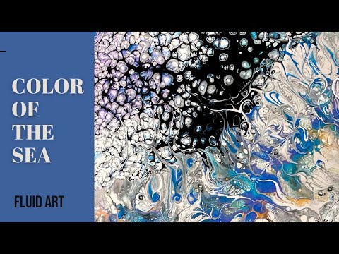 Acrylic pouring abstract art, Extreme Sheen Metallic Ocean Pearl Pour. Pearl cells without silicone.