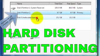 Hard Disk Drive Partition While Installing Windows 7 (How-to)