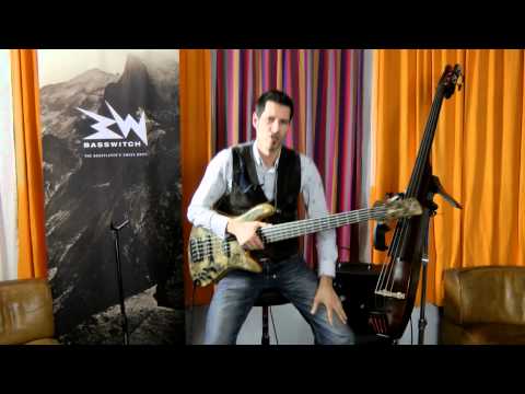 The Basswitch IQ DI in standalone mode - bass preamp EQ A/B switch multi-tool effect loop pedal