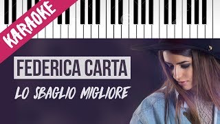 Federica Carta | Lo Sbaglio Migliore | AMICI 16 | Piano Karaoke con Testo