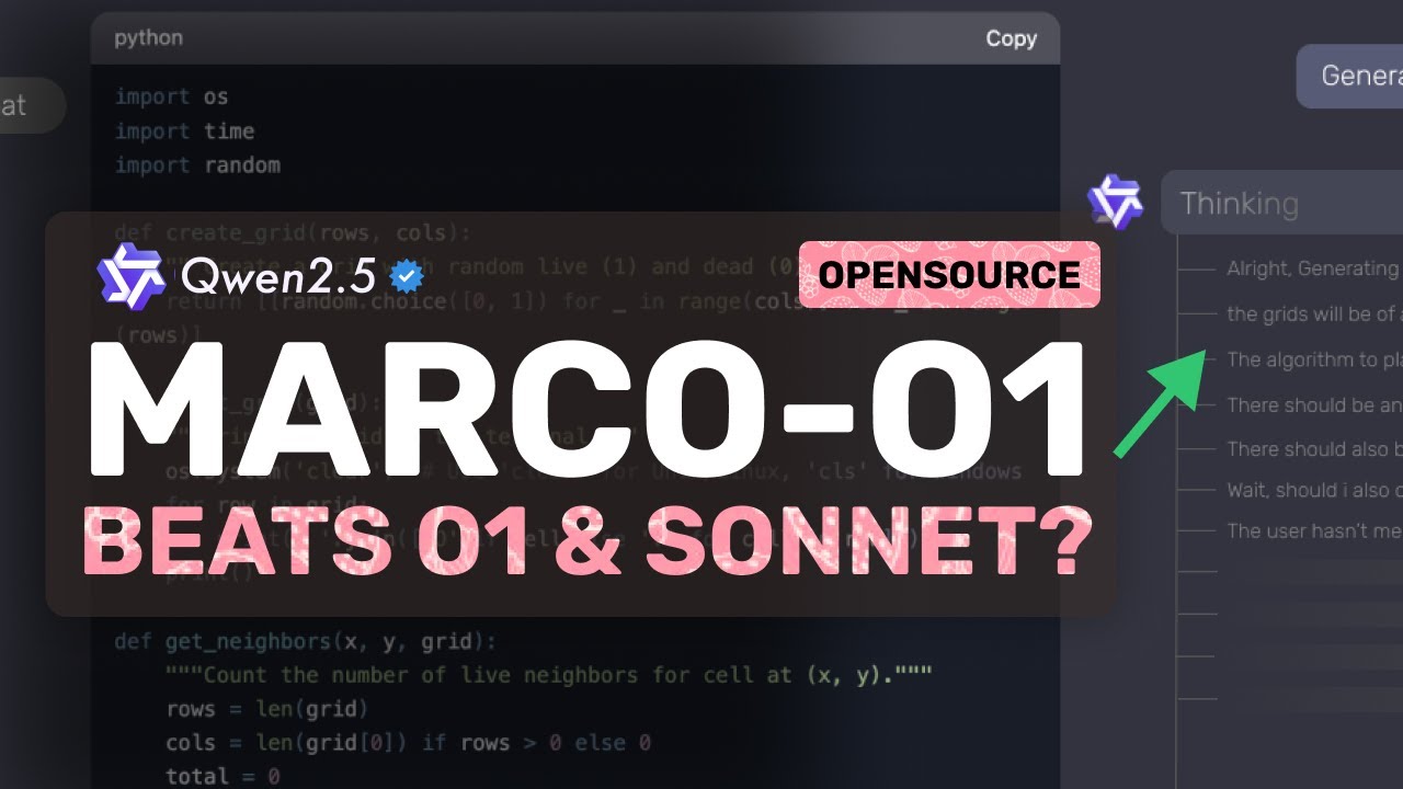 Marco-O1 : This New OPENSOURCE Model BEATS O1 & SONNET? (with FREE API)