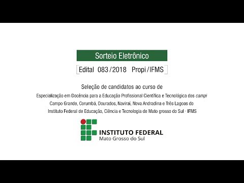 edital 083 2018 Propi IFMS