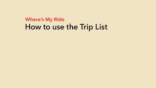 Trip List Tutorial