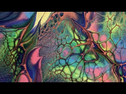 (79) Abstract Art/Palette knife swipe with ColourArte”Glitz”/Sheleeart/Fluid Art/フルイドアート/スワイプテクニック