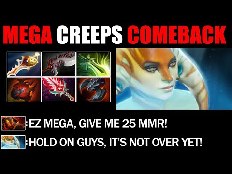 Impossible Mega Creeps Comeback By Naga Siren VS 30 Kills Ember Spirit - Epic Battle Fight Dota 2