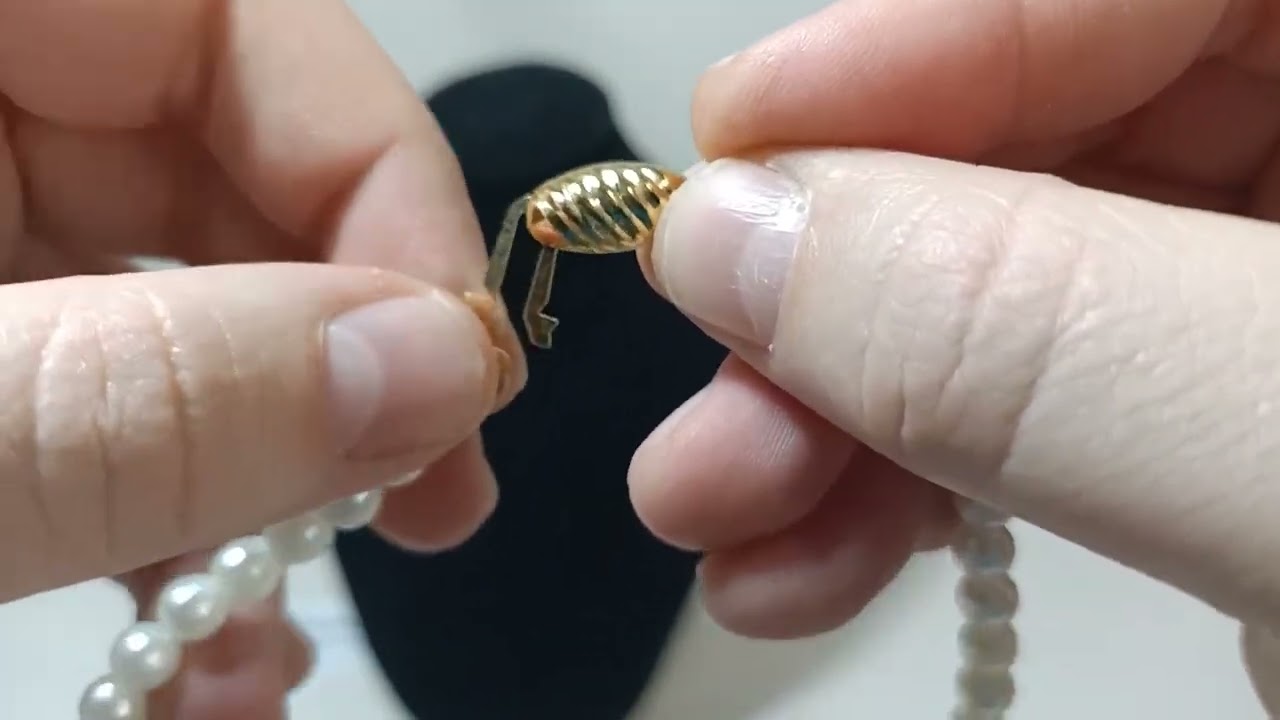 ▶️Collar de PERLAS POLIGONALES ciere SEGURO ORO 👈🏻MODERNO  FIESTA, FALLERA, BATURRA, HUERTANA