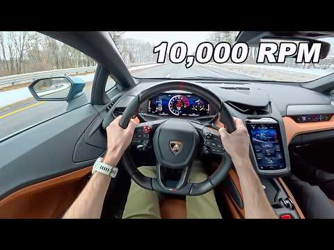 Thumbnail for 2026 Lamborghini Temerario - 10,000RPM on Blizzaks (POV Drive) by Lamborghini Temerario