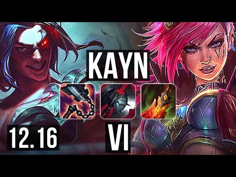 KAYN vs VI (JNG) | 8/0/8, 2.5M mastery, 1600+ games, Legendary | KR Master | 12.16