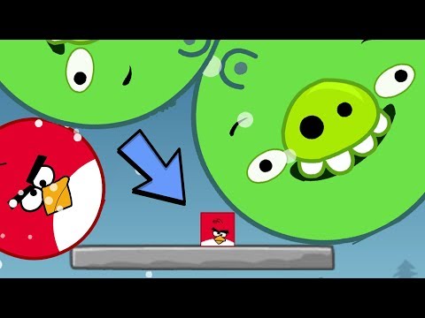 Angry Birds Kick Out Green Pigs - SMALL ROUND AND SQUARE BIRDS THROW OUT GIANT ROUND PIGGIES!