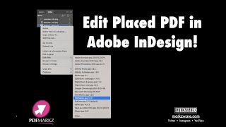 InDesign Edit Right Click a Placed PDF in Links Panel