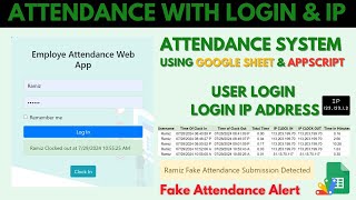 Attendance System with Google Sheets and Apps Script Fake Attendace Alerts | B24V2