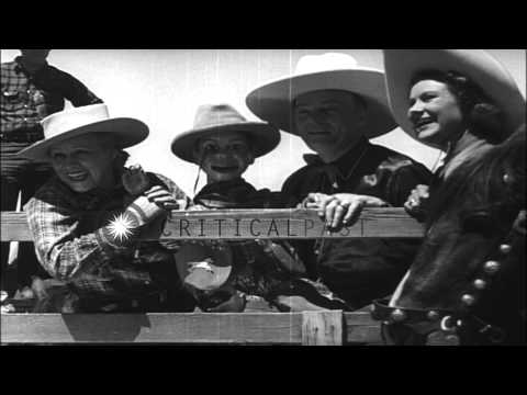 American actor Edgar John Bergen and wife Frances Bergen with Charlie McCarthy wa...HD Stock Footage