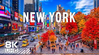 New York in Autumn 8K HDR – Golden Central Park & Iconic Cityscapes | Relaxing Nature & Piano Music