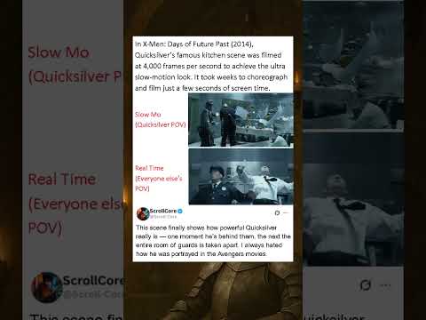 In X-Men: Days of Future Past (2014), Quicksilver’s famous kitchen scene was filmed at 4,000 frames