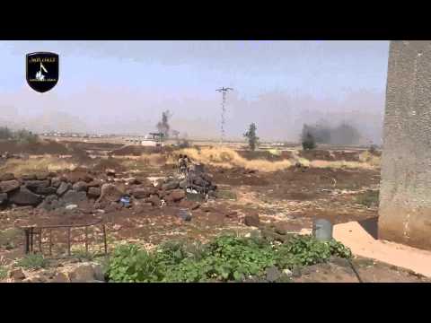 بعض الغنائم التي تم السيطرة عليها بعد السيطرة على اللواء 52 في مدينة الحراك في ريف درعا ضمن معركة القصاص