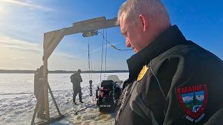 176 ft Deep Snowmobile Recovery by 71 Year Old, Broken Arm