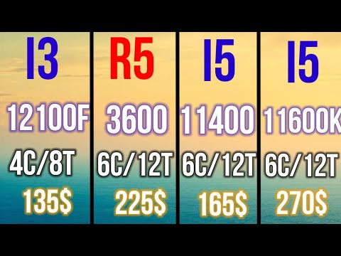 12100 vs 3600 VS I5-11400  VS I5-11600K ON 1080P BEST BUDGET CPU FOR GAMING IN 2022