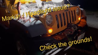 Jeep JK front marker and headlight ground issue