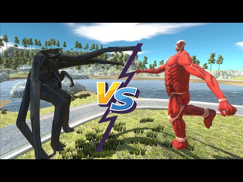 MUTO FEMALE VS COLOSSAL TITAN RIVER LAKE ARENA - Animal Revolt Battle Simulator