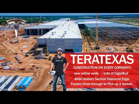 #Tesla #TeraTexas #GigaTexas Cybertruck 4680 battery GigaFactory Update - w Factory Drive Through