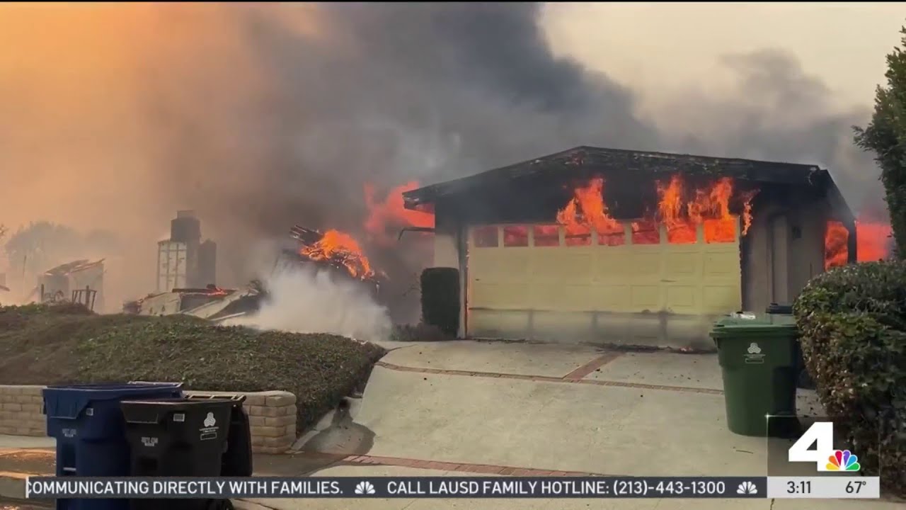 Homes engulfed by flames of 1,200-acre Pacific Palisades wildfire in Los Angeles