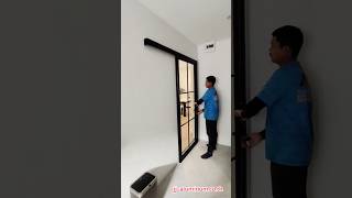 ประตูบานเลื่อนรางบน พร้อมแปะลูกฟัก