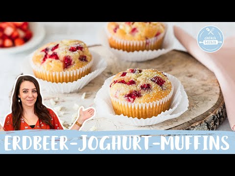Erdbeer Joghurt Muffins 😍 🍓| Saftige Erdbeer-Muffins mit Joghurt | Einfach Backen