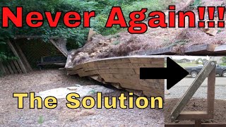 How to build a wood retaining wall that will not lean! video Part 1.  A Wood Deadman Design.