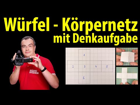 Cube - Create a solid net | with a mental task | Lehrerschmidt