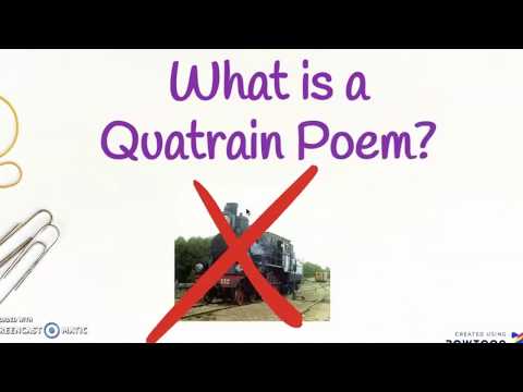 Learn the features of a quatrain poem