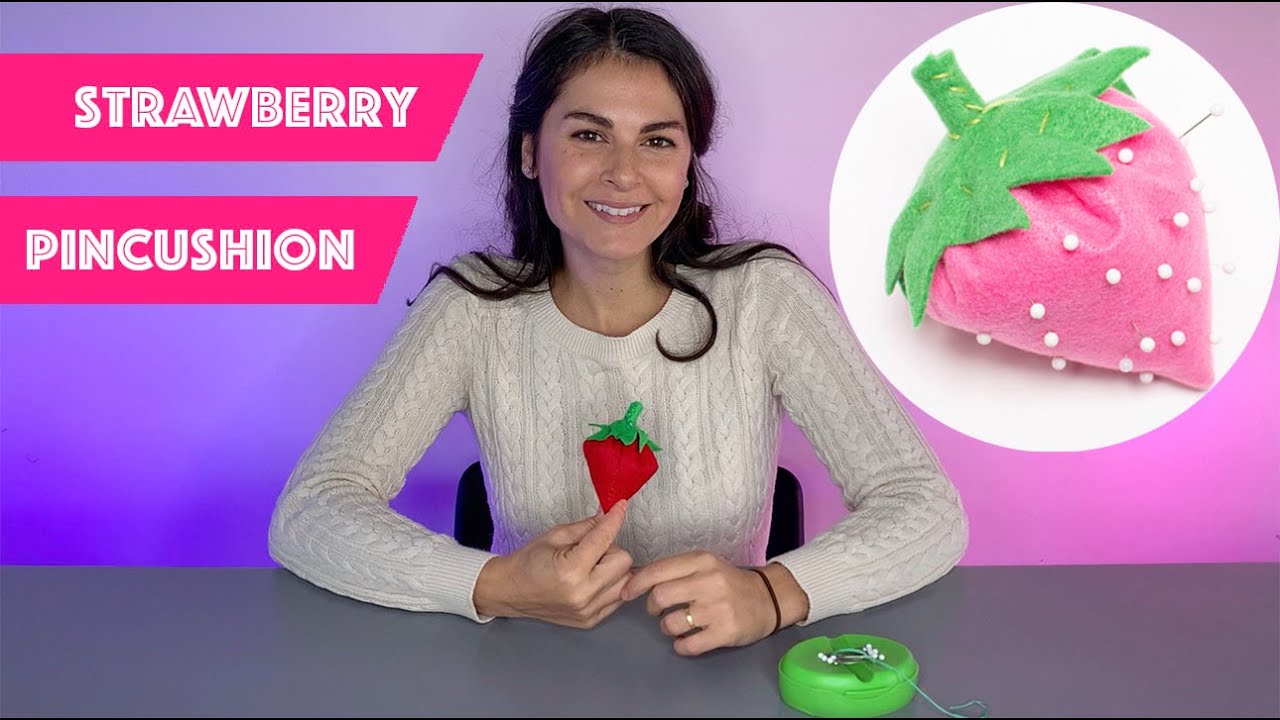 Hand Sewing for Beginners | Adorable Strawberry Pincushion | Sewing For Kids | Gathering Stitches
