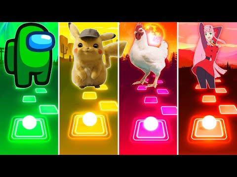 Among Us vs Pikachu vs Chicken vs 2 Phut Hon - Tiles Hop EDM Rush