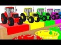 Colors With Tractors Vehicles For Kids Educational Animation Cartoon For Children