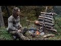 6 days solo bushcraft - canvas lavvu, bow drill, spoon carving, Finnish axe
