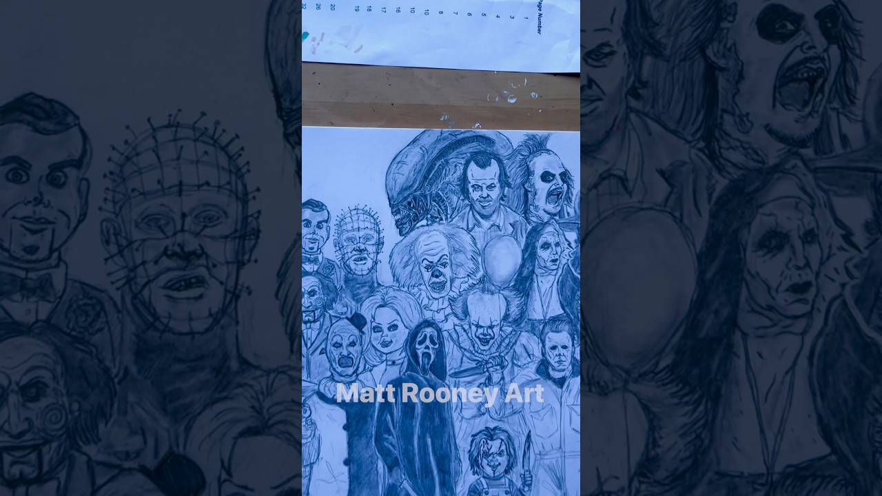 Drawing Alien Horror Poster Part 26