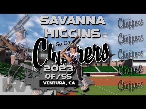 2023 Savanna Higgins Outfield and Shortstop, Softball Skills Video - So Cal Choppers Fausett