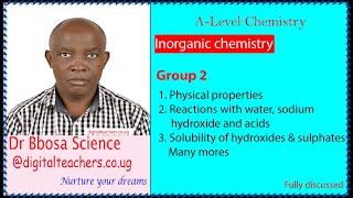 Group 2 elements -A level inorganic chemistry