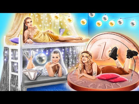 We Build a Bunk Bed for Triplets! Poor vs Rich vs Giga Rich Secret Room!