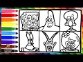 Dibuja Y Colorea Los Personajes De Bob Esponja ️ Dibujos Para Niños