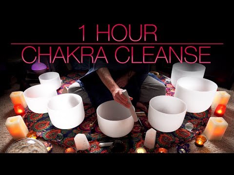 1 HR Chakra Cleansing Sound Bath / Crystal Singing Bowls / Tibetan Singing Bowl | Unintentional ASMR