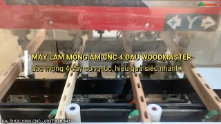 Máy lắc mộng âm cnc 4 đầu 2 bàn WM-1500-4CNC, máy không thể thiếu trong xưởng gỗ xuất khẩu