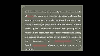 Environmental Science Lecture Series Environmental History