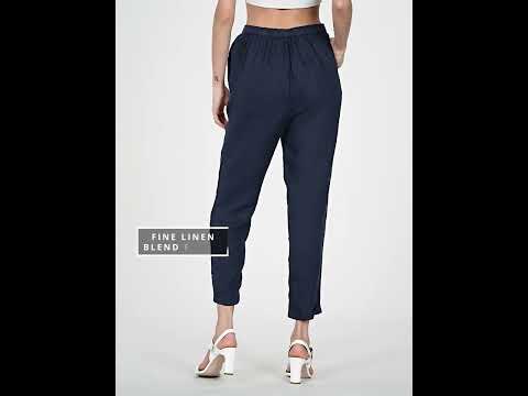 PEOPLE Tapered Women Blue Trousers