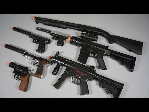 Police or SWAT Weapon Toy Gun - MP5 - Airsoft Gun - M870 Shot Gun -M4- Realistic Toy Guns Collection