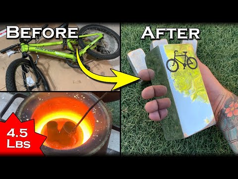 Casting A HUGE Aluminum Ingot From A Bicycle - Bullion Bicycle Bar - Melt Aluminum At Home